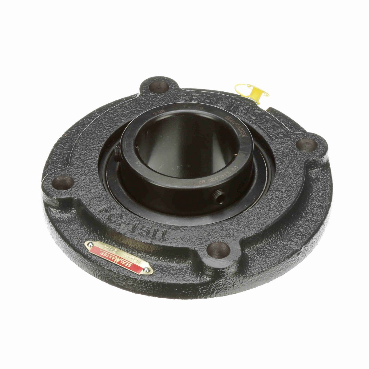 Sealmaster Mounted Cast Iron Flange Cartridge Ball Bearing - 52100 Bearing Steel, Black Oxided - Setscrew Lock - MFC-40