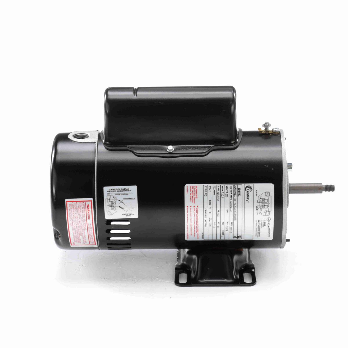 Century Pool Pump Motor, 1.5/.19 HP, 1 Ph, 60 Hz, 230 V, 3600 RPM, 56Z Frame, ODP - SDS1152
