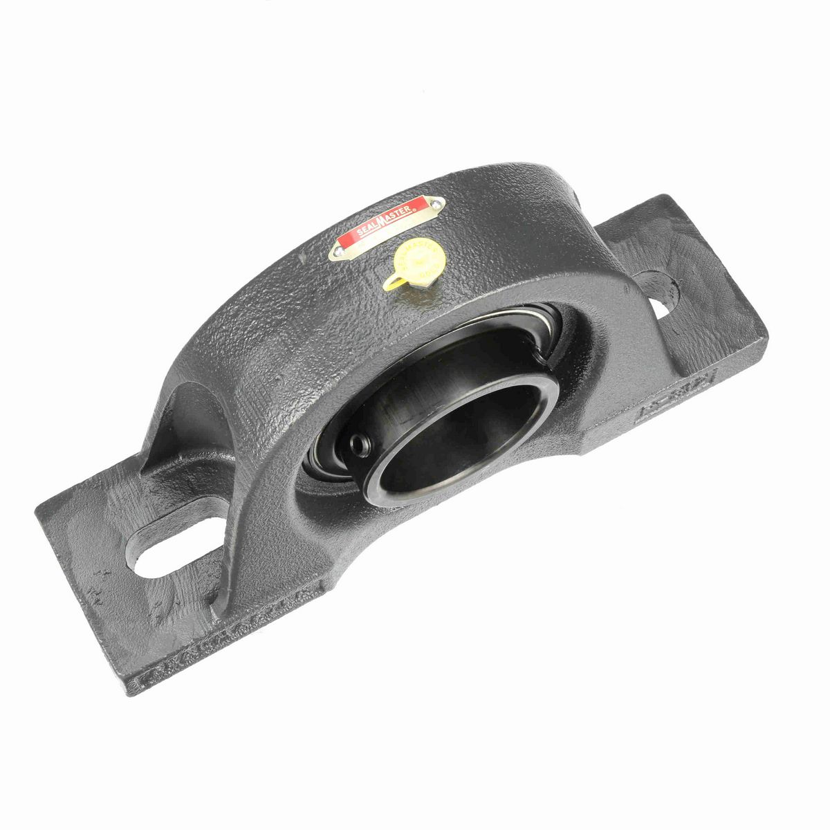 Sealmaster Mounted Cast Iron Two Bolt Pillow Block Ball Bearing - 52100 Bearing Steel, Black Oxided - Setscrew Lock - NP-47