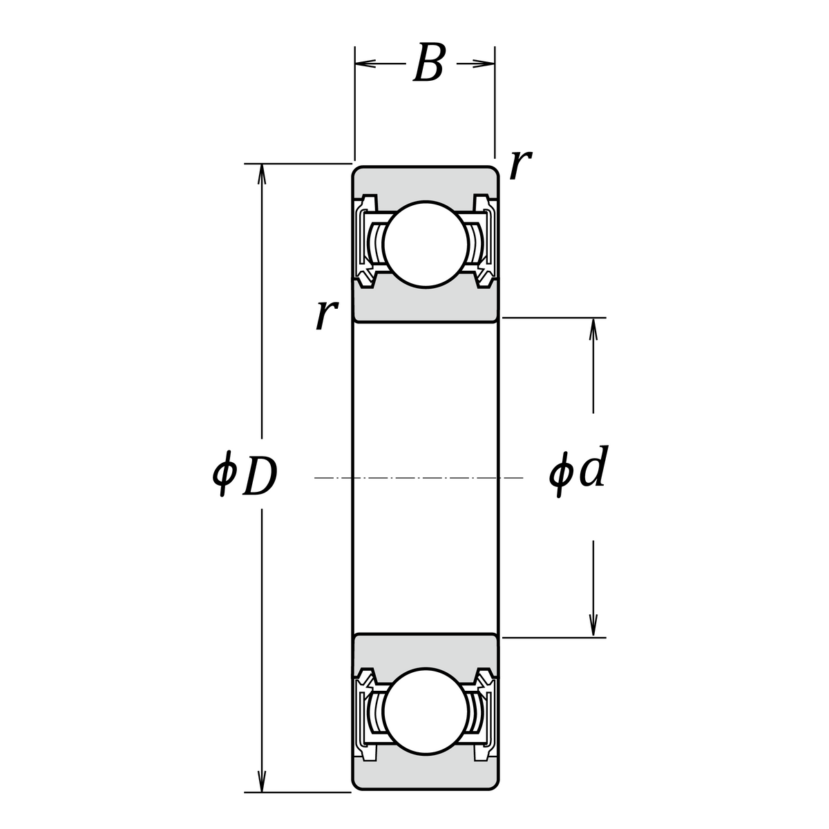 Однорядный радиальный шарикоподшипник NSK 6919C5P5