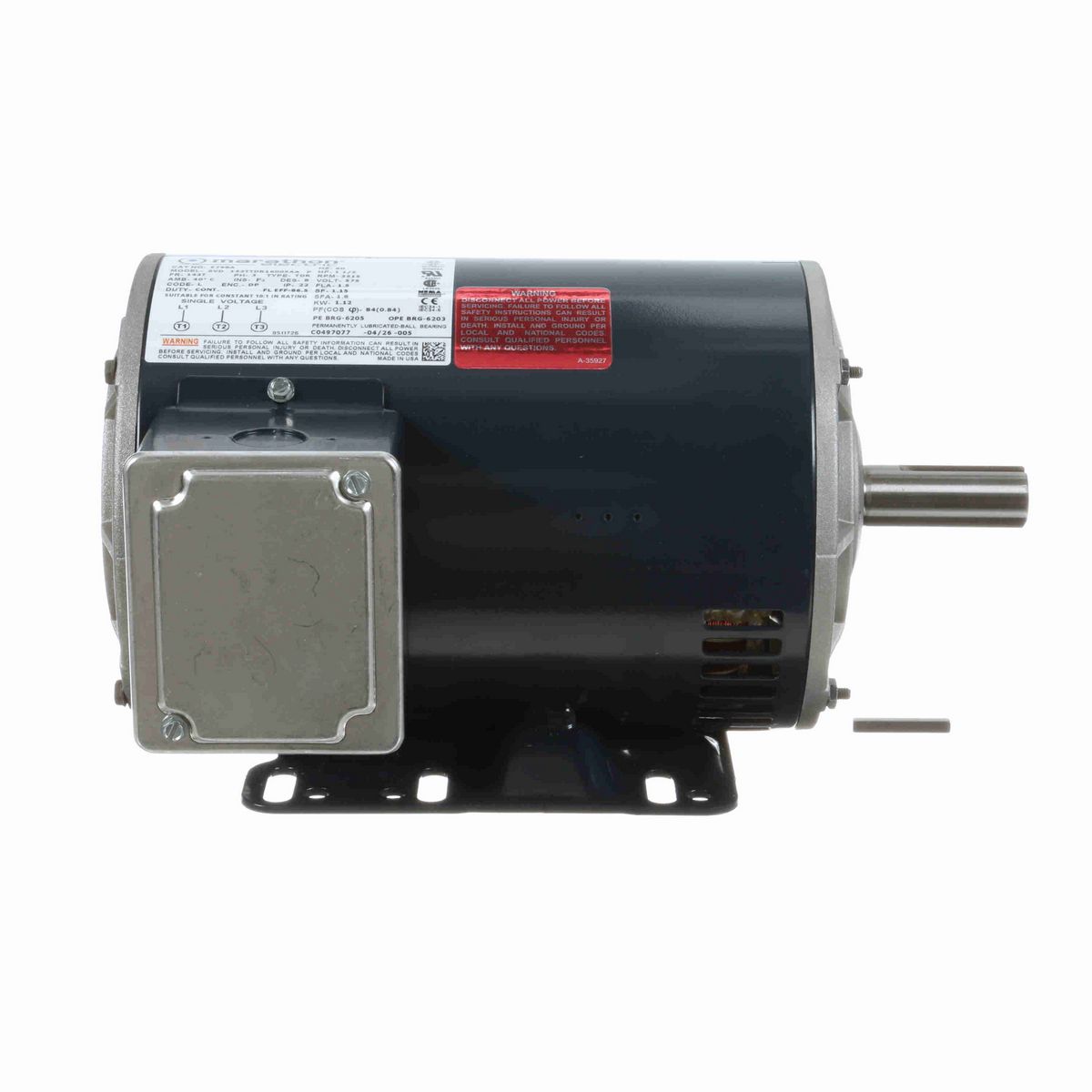LEESON General Purpose Motor, 1.50 HP, 3 Ph, 60 Hz, 575 V, 3600 RPM, 143T Frame, DP - E798A