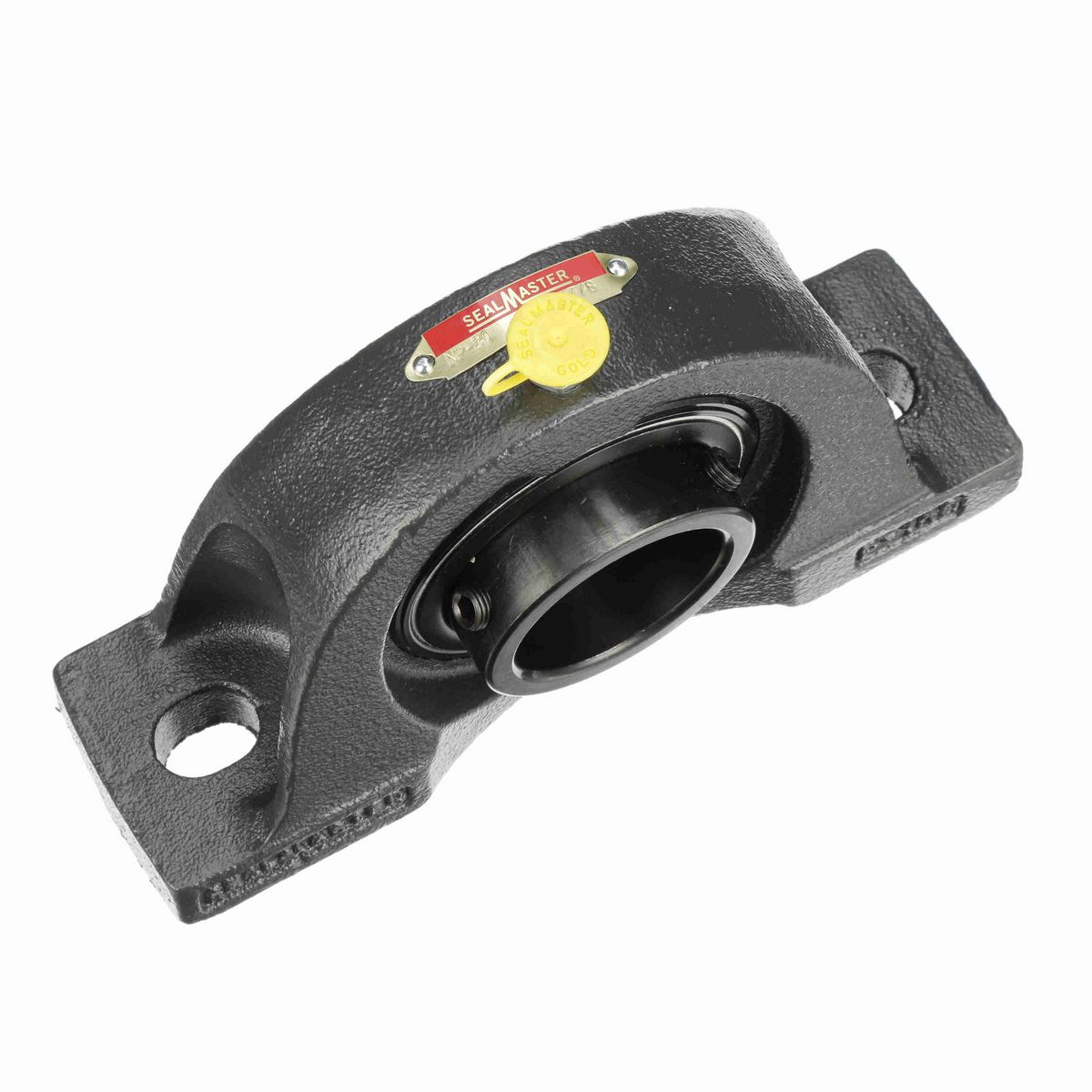 Sealmaster Mounted Cast Iron Two Bolt Pillow Block Ball Bearing - 52100 Bearing Steel, Black Oxided - Setscrew Lock - NP-30