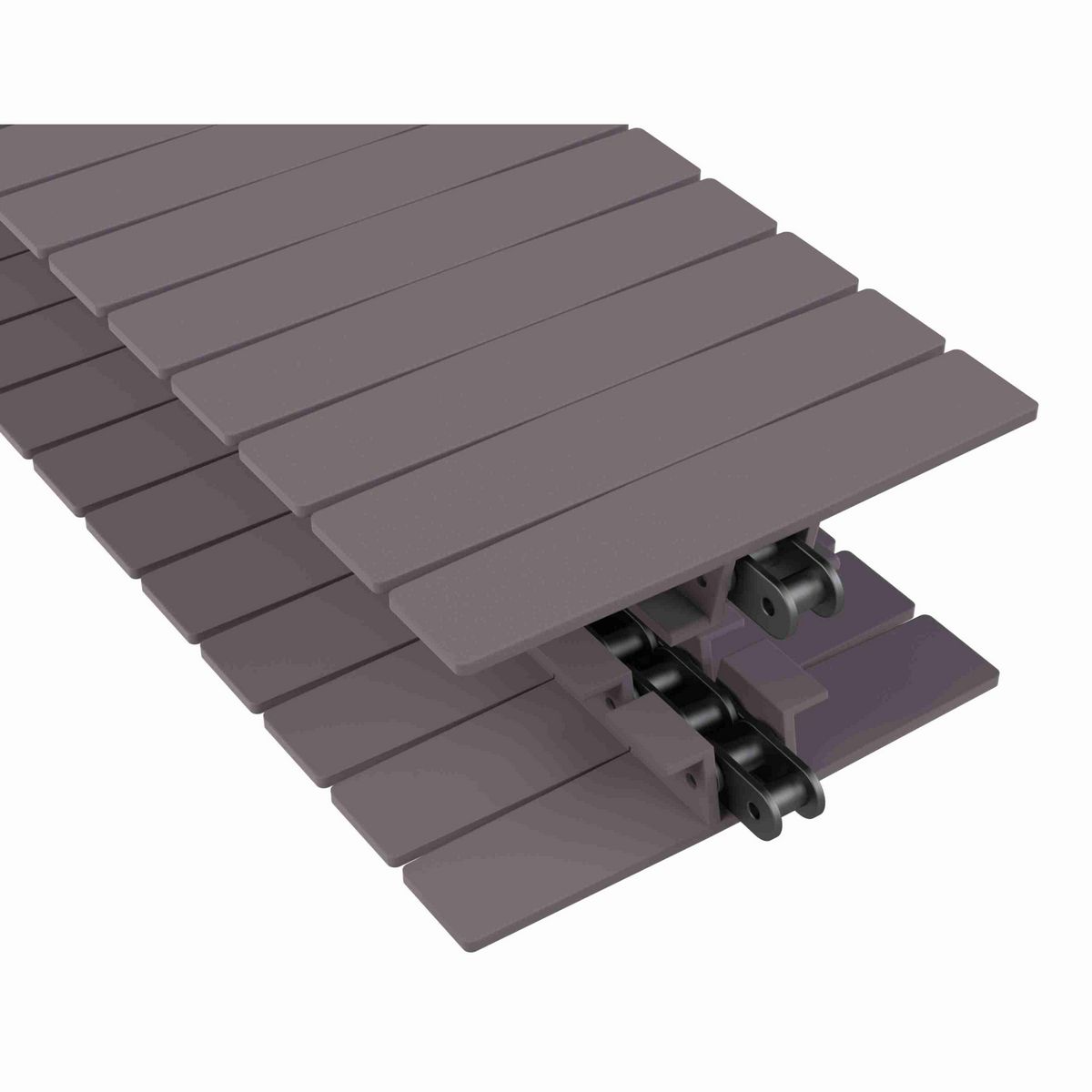 Rexnord 1873TAB Side-flexing Solid Top, Material: Brown High Performance, Width: 7.5in, Pitch: 1.5in - 81426344