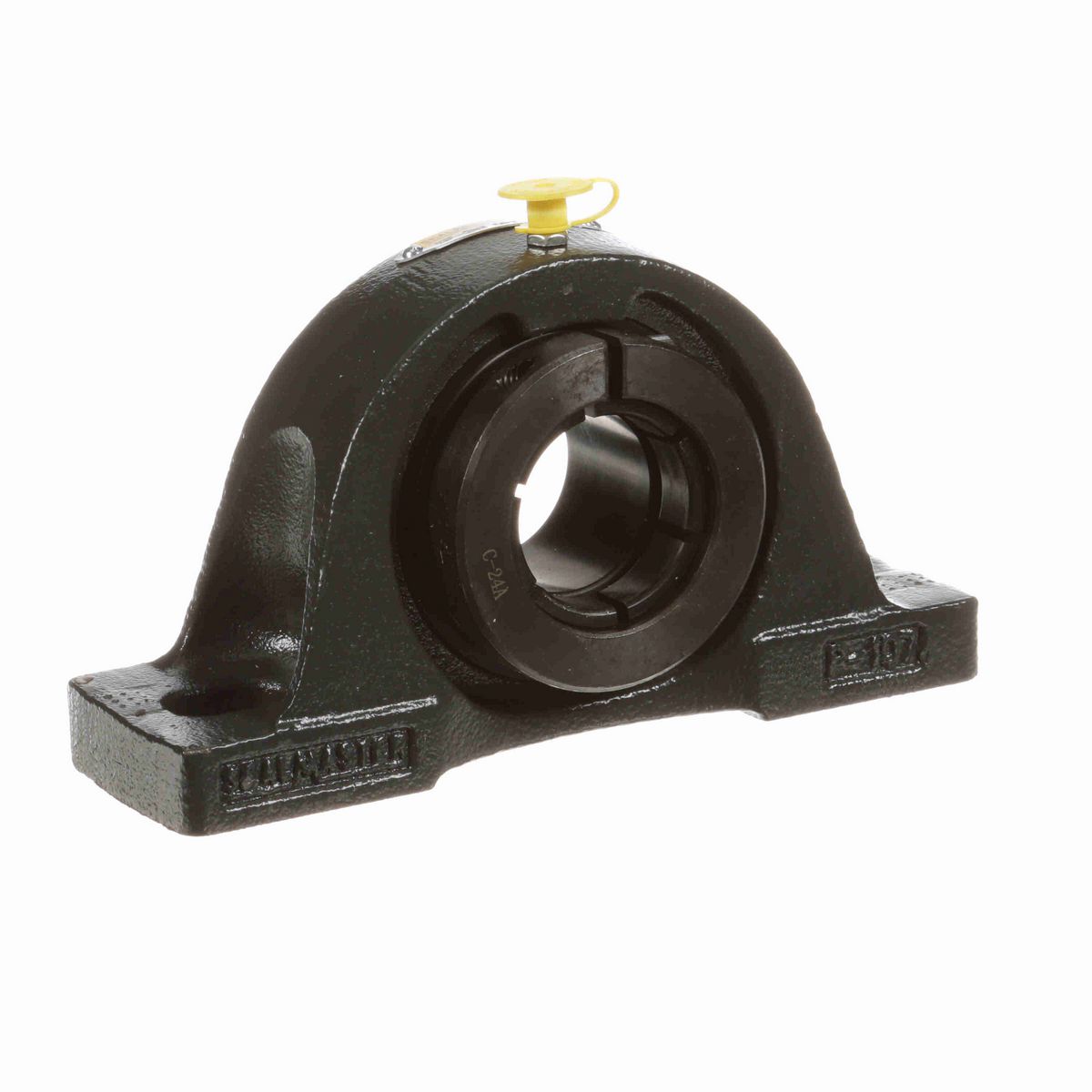 Sealmaster Mounted Cast Iron Two Bolt Pillow Block Ball Bearing - 52100 Bearing Steel, Black Oxided - Concentric Lock - High Contamination - NP-24T DRT