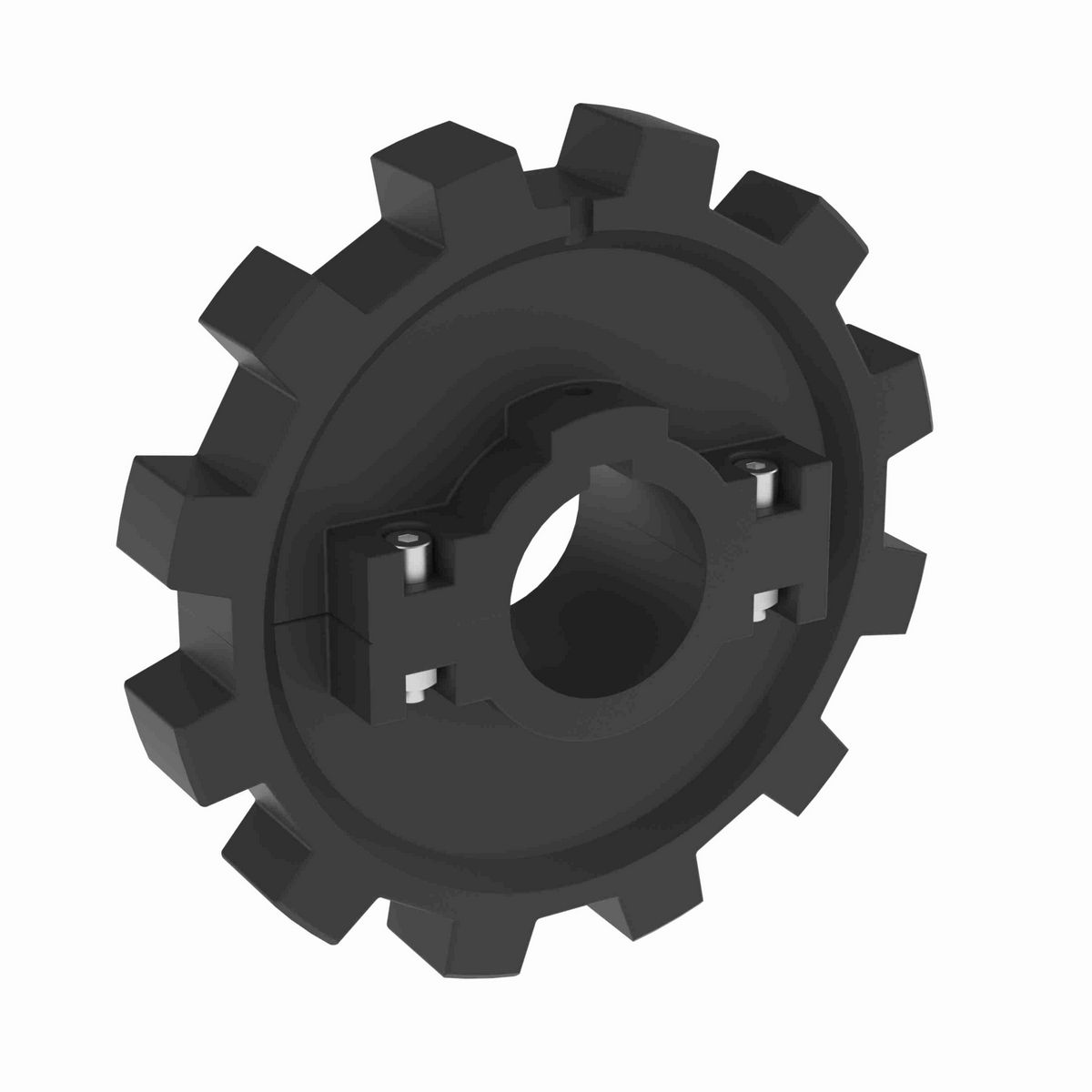 Rexnord 882 Series Split Molded Nylon Sprocket and a 12 Teeth with 1-7/16in Round Shaft-Ready Bore with Keyway & Setscrew - 614-29-4