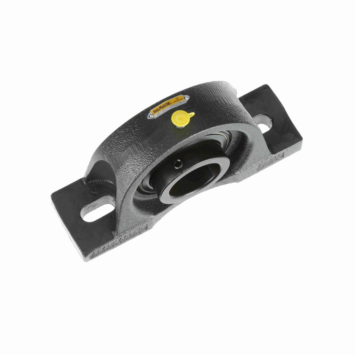 Sealmaster Mounted Cast Iron Two Bolt Pillow Block Ball Bearing - 52100 Bearing Steel, Black Oxided - Setscrew Lock - Air Handling Housing Fit, Noise Tested - MP-39 CXU