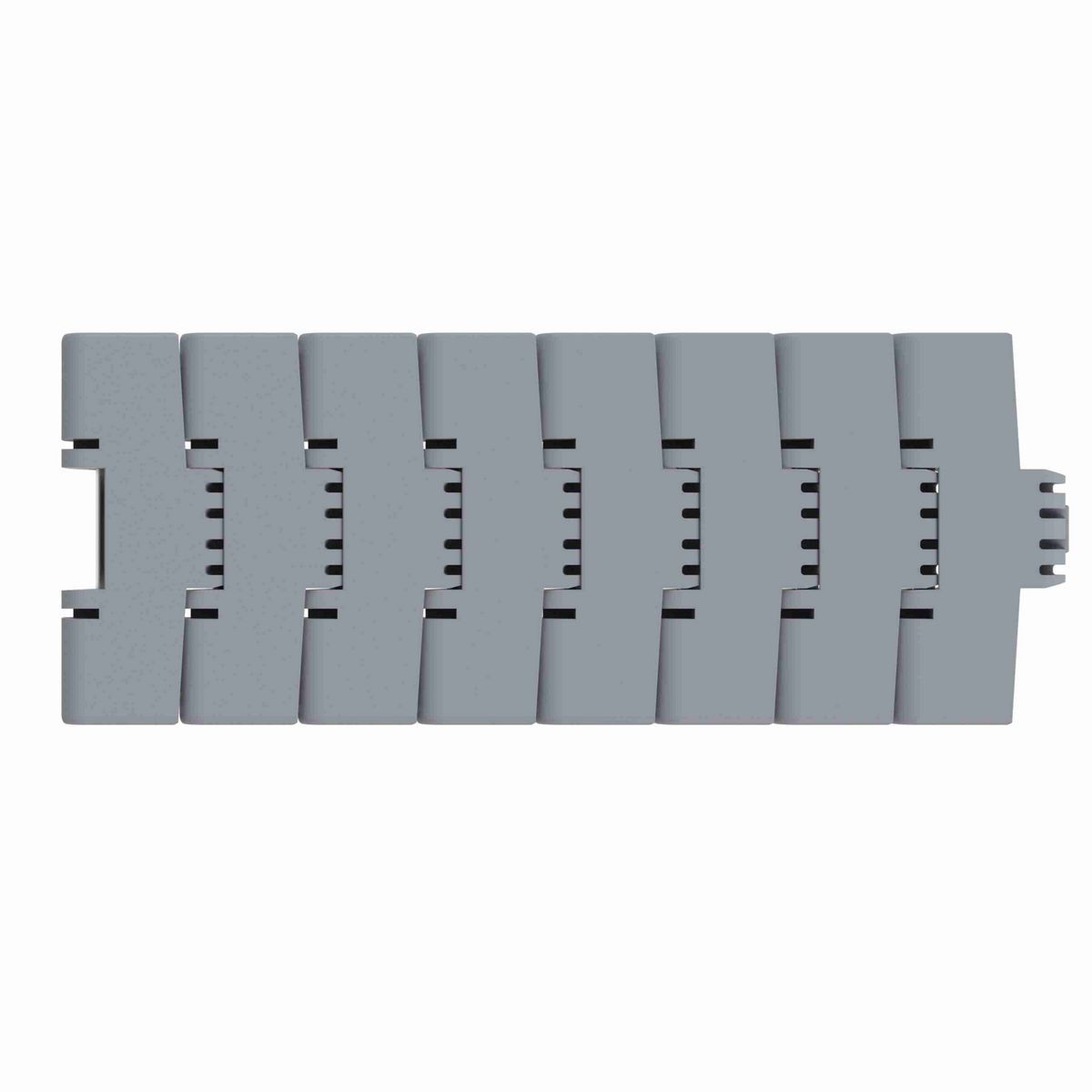 Rexnord 1040FTM Side-flexing Solid Top, Material: Silver Platinum Series™ X, Width: 3.3in, Pitch: 1in - 10604578