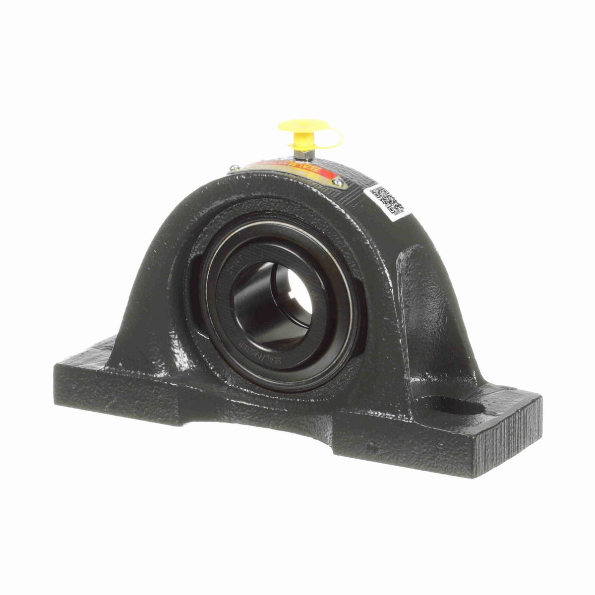 Sealmaster Mounted Cast Iron Two Bolt Pillow Block Ball Bearing - 52100 Bearing Steel, Black Oxided - Concentric Lock - MP-20T