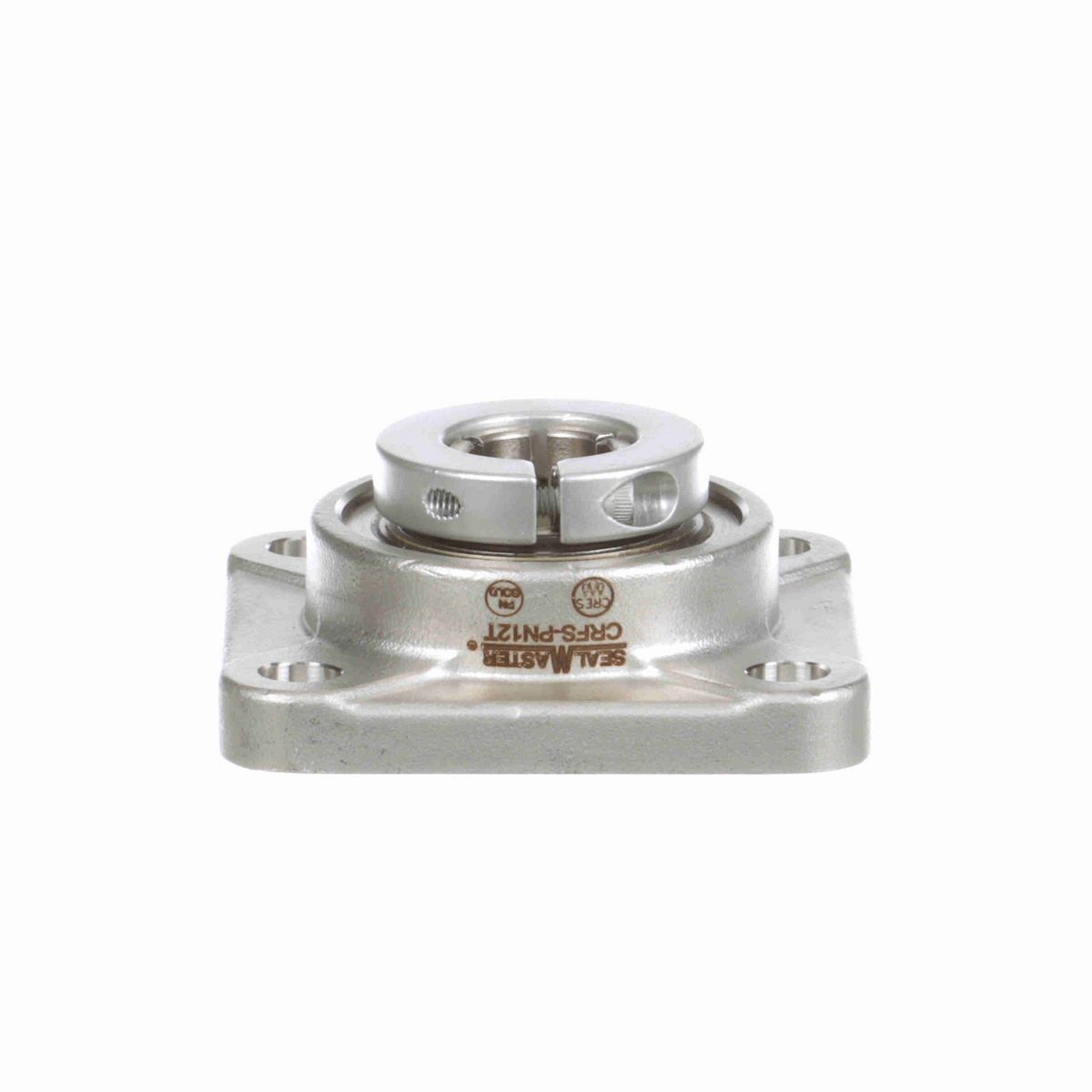 Sealmaster Mounted Stainless Steel Four Bolt Flange Ball Bearing - 52100 Bearing Steel, Phosphorus Nickel Coated - Concentric Lock - Corrosion Resistant - CRFS-PN12T