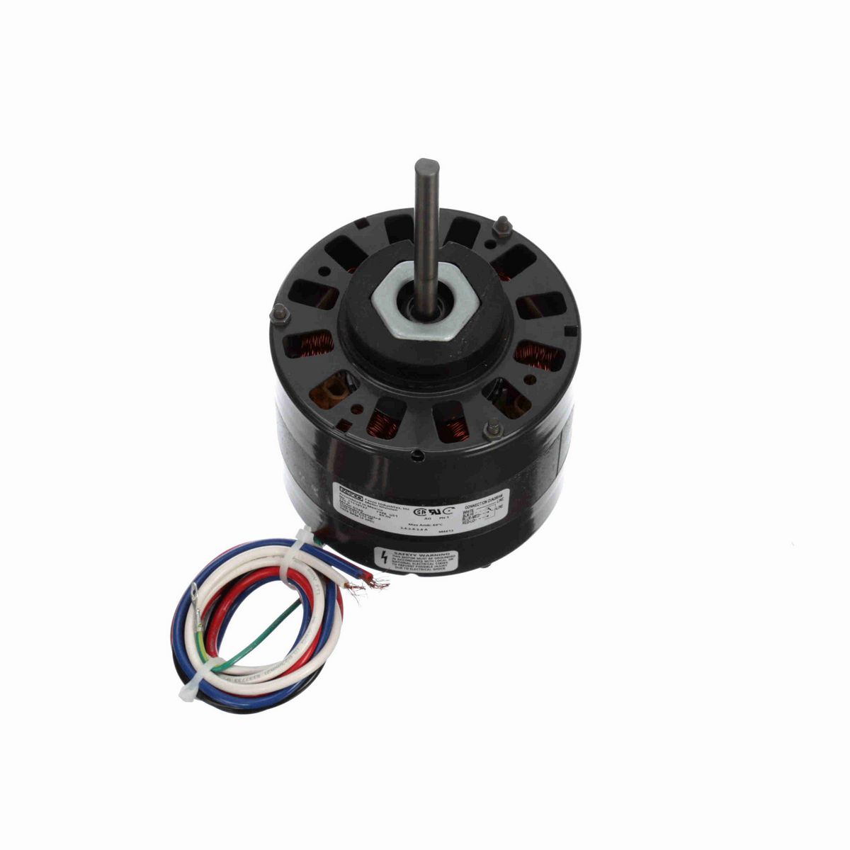 FASCO Fan and Blower Motor, 1/10 - 1/12 - 1/15 HP, 1 Ph, 60 Hz, 115 V, 1050 RPM, 3 Speed, 42 Frame, OAO - D160