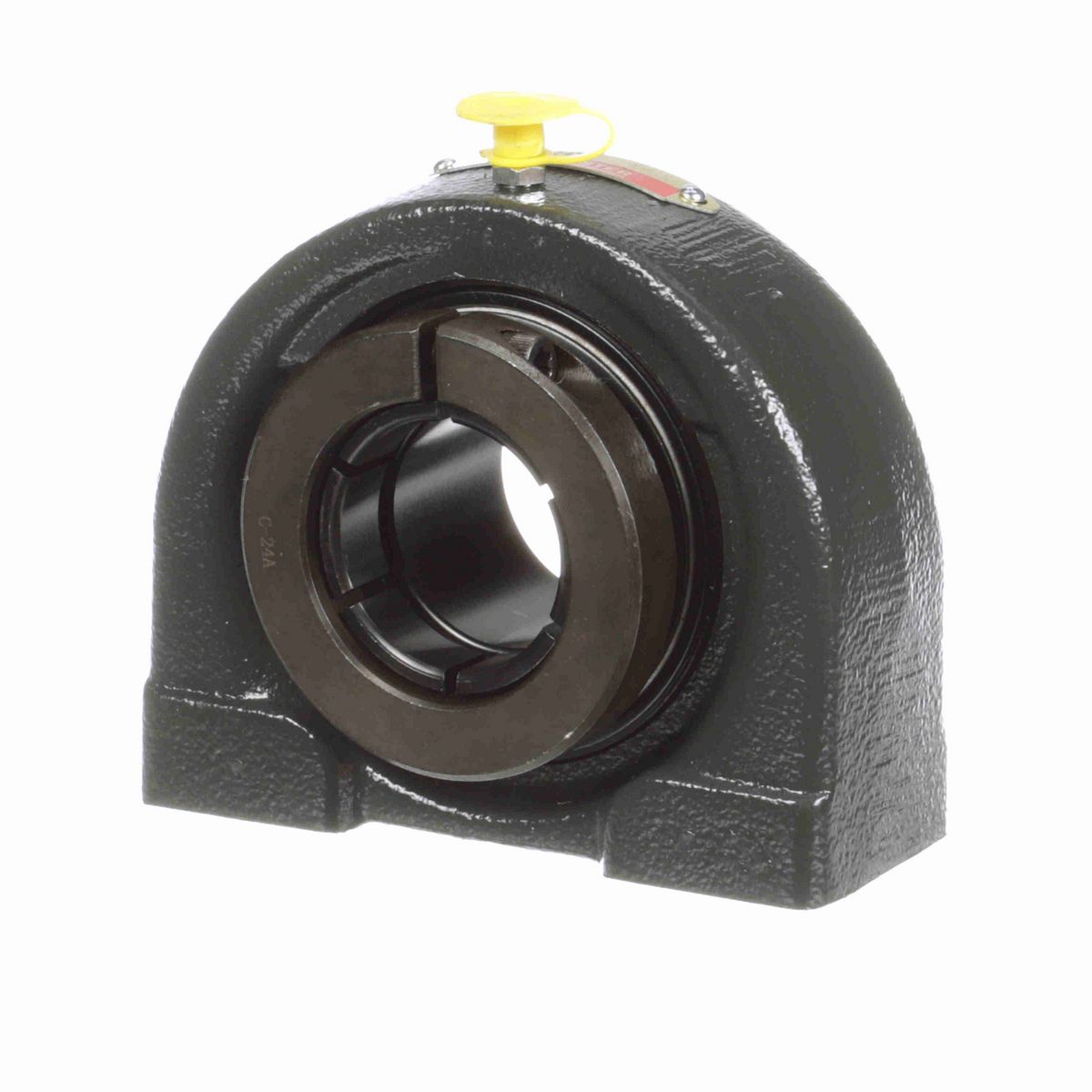 Sealmaster Mounted Cast Iron Tapped Base Pillow Block Ball Bearing - 52100 Bearing Steel, Black Oxided - Concentric Lock - TB-24T