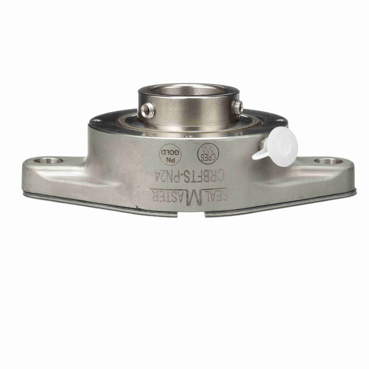 Sealmaster Mounted Stainless Steel Two Bolt Flange Ball Bearing - 52100 Bearing Steel, Phosphorus Nickel Coated - Setscrew Lock - Corrosion Resistant - CRBFTS-PN24