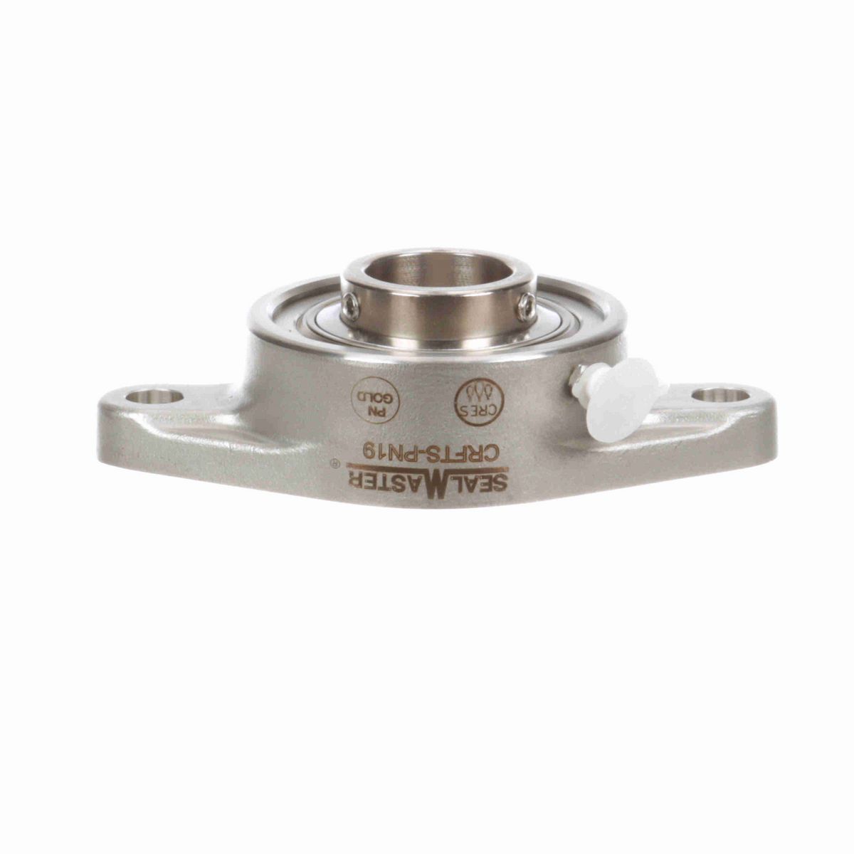 Sealmaster Mounted Stainless Steel Two Bolt Flange Ball Bearing - 52100 Bearing Steel, Phosphorus Nickel Coated - Setscrew Lock - Corrosion Resistant - CRFTS-PN19