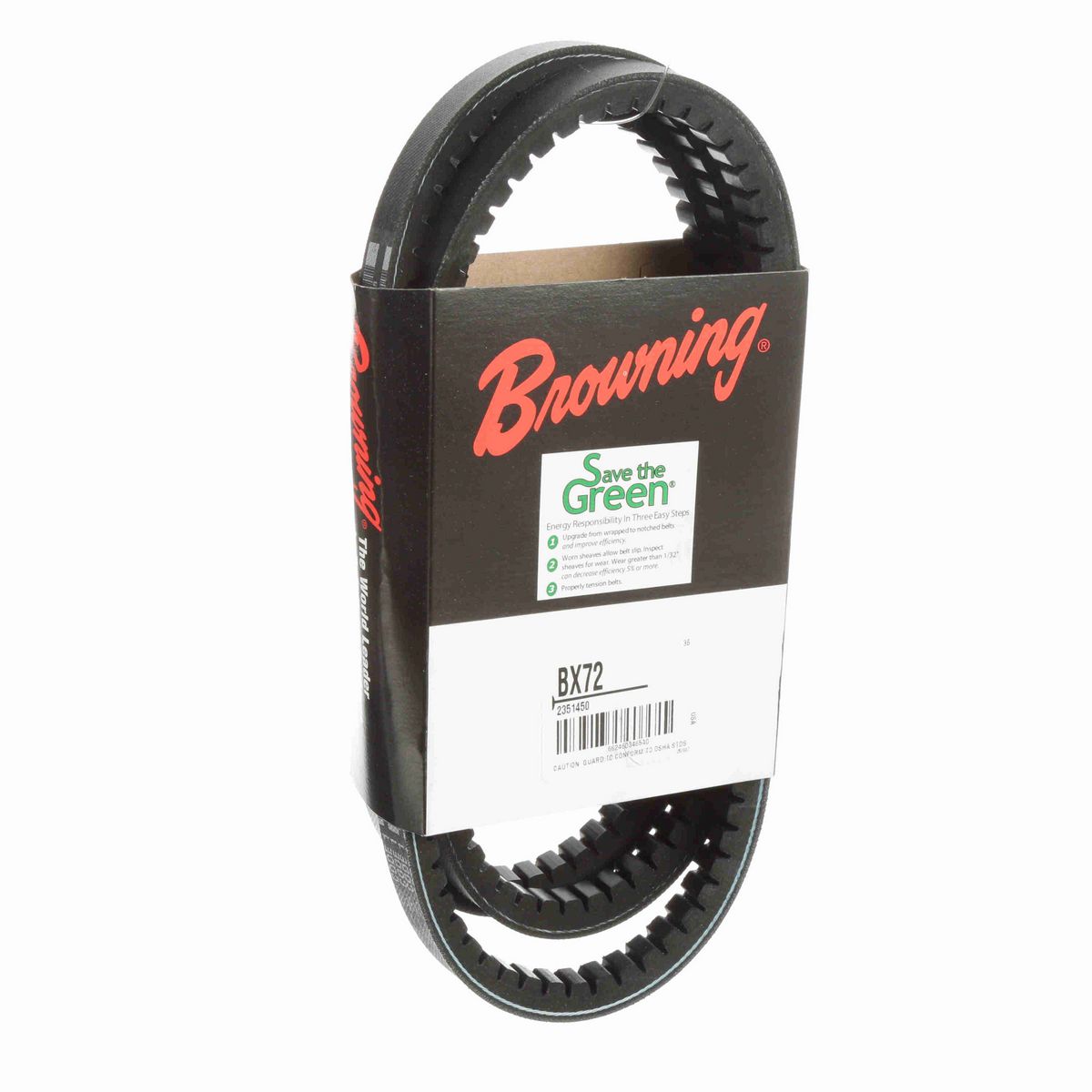 Browning EPDM Notched Belt 98% Efficient - BX72