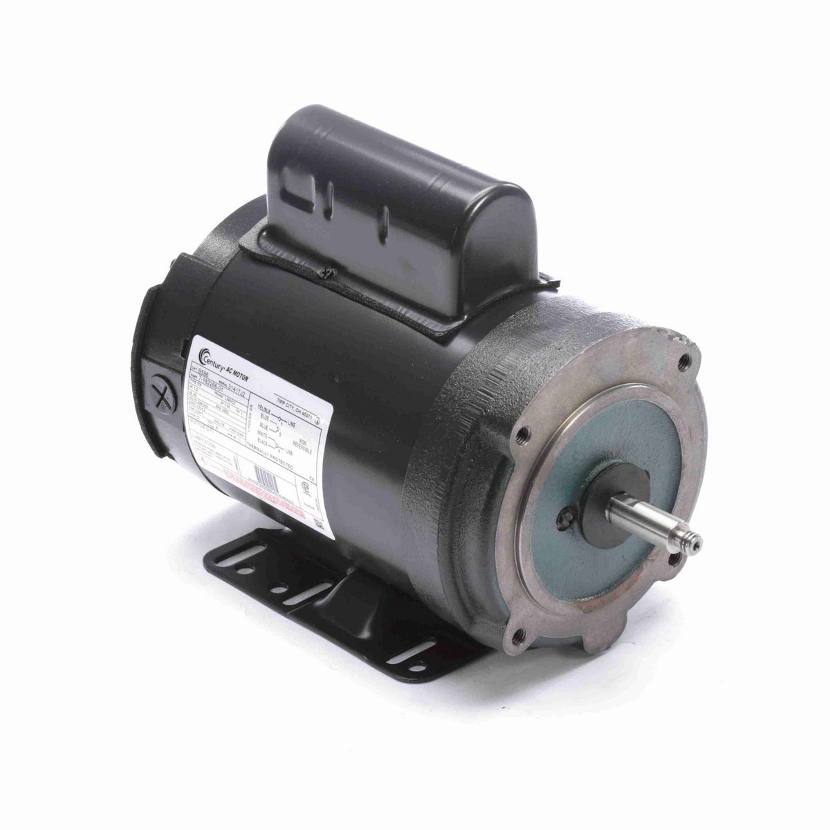 Century General Purpose Farm Duty Motor, 1.0 HP, 1 Ph, 60 Hz, 208-230 V, 3600 RPM, L56HCZ Frame, TENV - B586