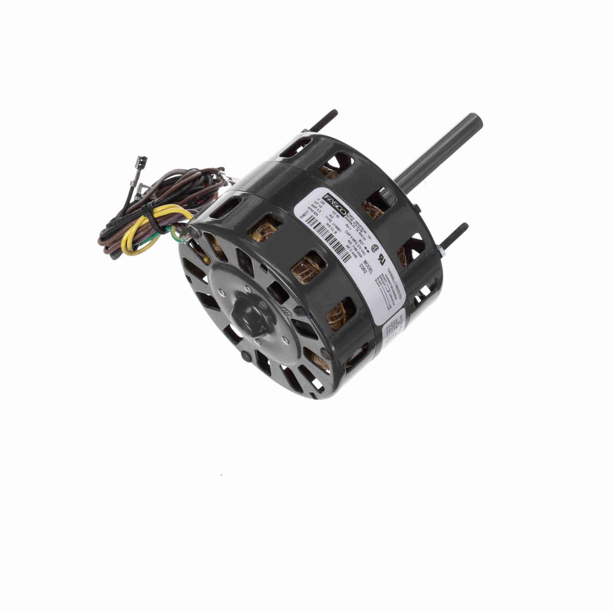 FASCO OEM Replacement Motor, 1/5 HP, 1 Ph, 60 Hz, 230 V, 925 RPM, 1 Speed, 42 Frame, OAO - D262