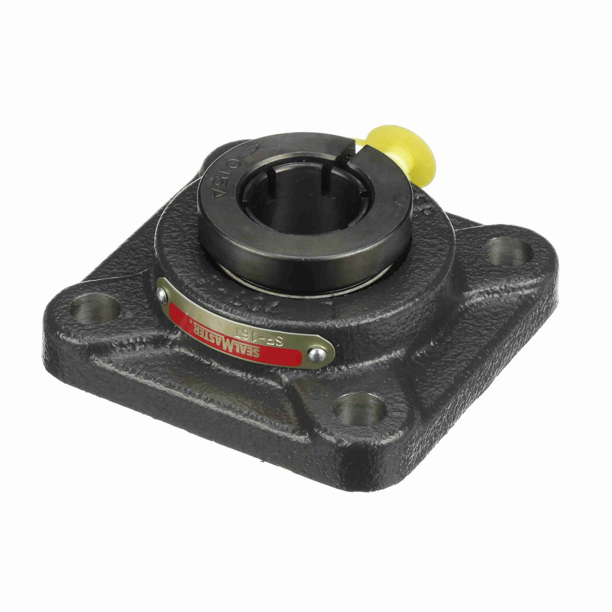 Sealmaster Mounted Cast Iron Four Bolt Flange Ball Bearing - 52100 Bearing Steel, Black Oxided - Concentric Lock - SF-16T