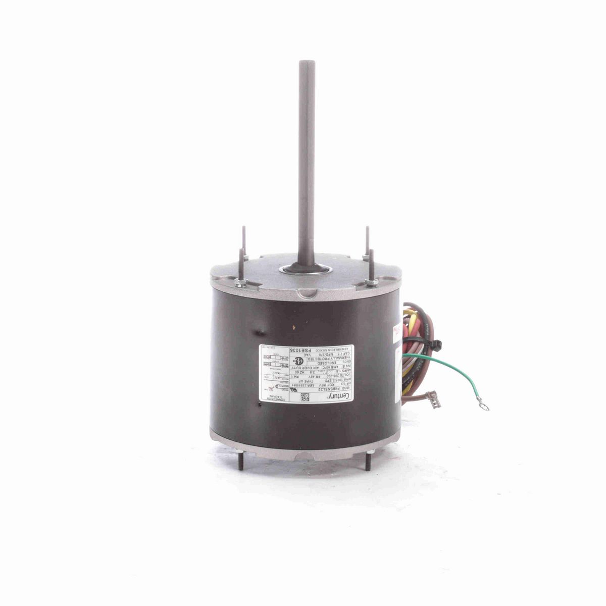 Century Condenser Fan Motor, 1/3 HP, 1 Ph, 60 Hz, 208-230 V, 1075 RPM, 2 Speed, 48 Frame, TEAO - FSE1036