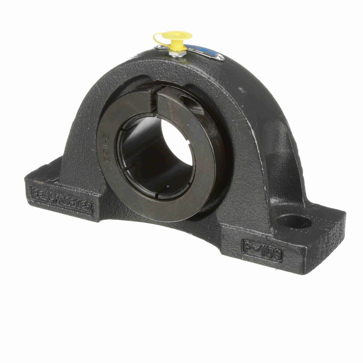 Sealmaster Mounted Cast Iron Two Bolt Pillow Block Ball Bearing - 52100 Bearing Steel, Black Oxided - Concentric Lock - NP-210TMC
