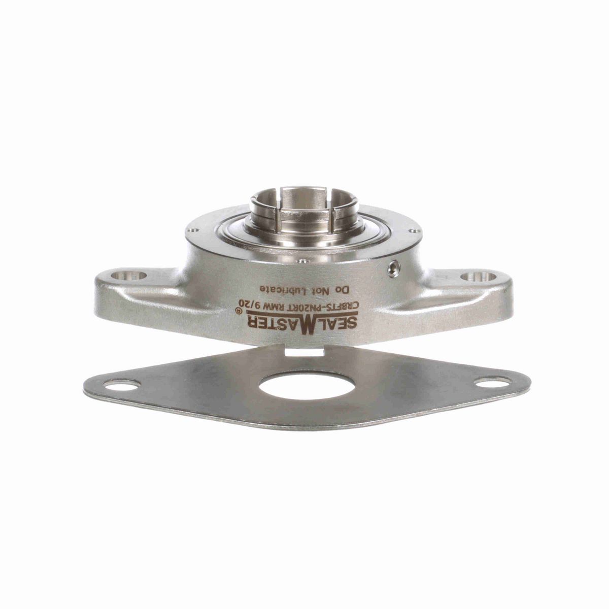 Sealmaster Mounted Stainless Steel Two Bolt Flange Ball Bearing - 52100 Bearing Steel, Phosphorus Nickel Coated - Concentric Lock - Corrosion Resistant - Reduced Maintenance - Lubed for Life - CRBFTS-PN20RT RMW