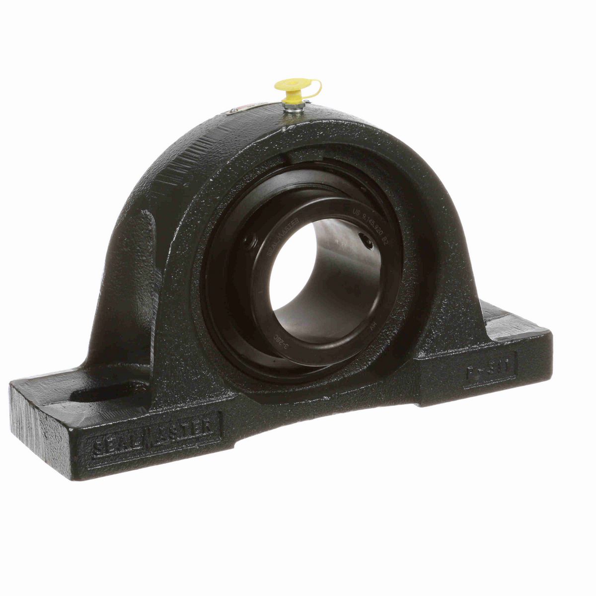 Sealmaster Mounted Cast Iron Two Bolt Pillow Block Ball Bearing - 52100 Bearing Steel, Black Oxided - Setscrew Lock - MP-40C