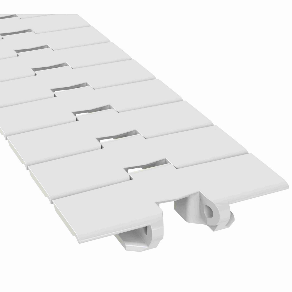 Rexnord 880TAB BO Side-flexing Solid Top Tight Radius, Material: Silver Platinum Series, Width: 4.5in, Pitch: 1.5in - 81430502