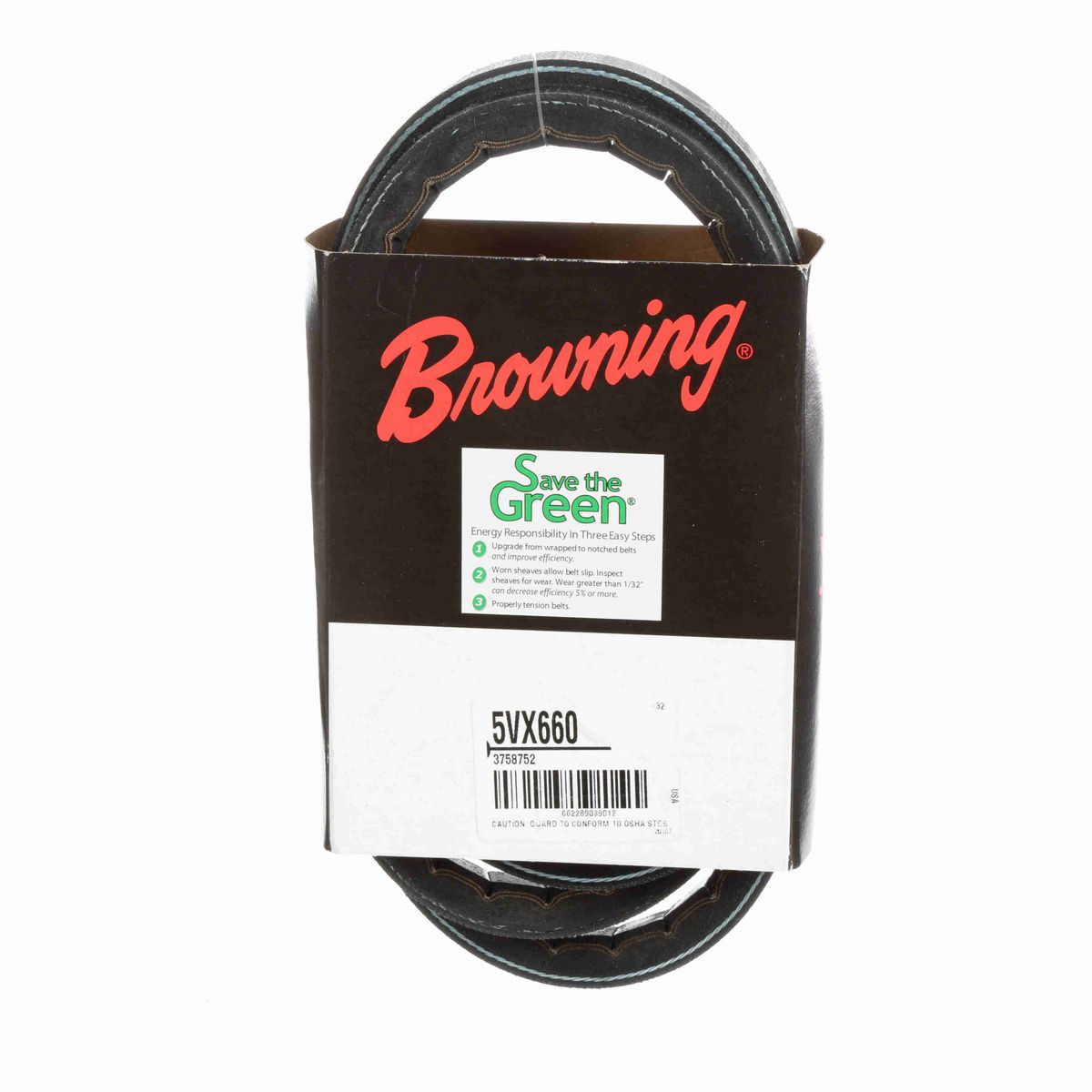 Browning EPDM Notched Belt 98% Efficient - 5VX660