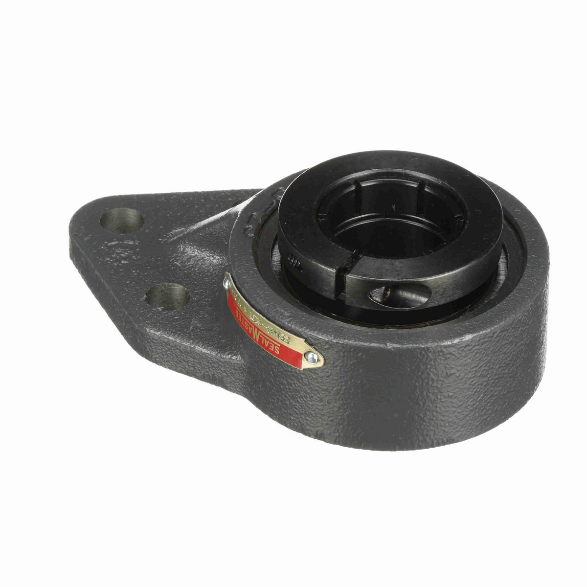 Sealmaster Mounted Cast Iron Three Bolt Flange Bracket Ball Bearing - 52100 Bearing Steel, Black Oxided - Concentric Lock - FBMH-23T