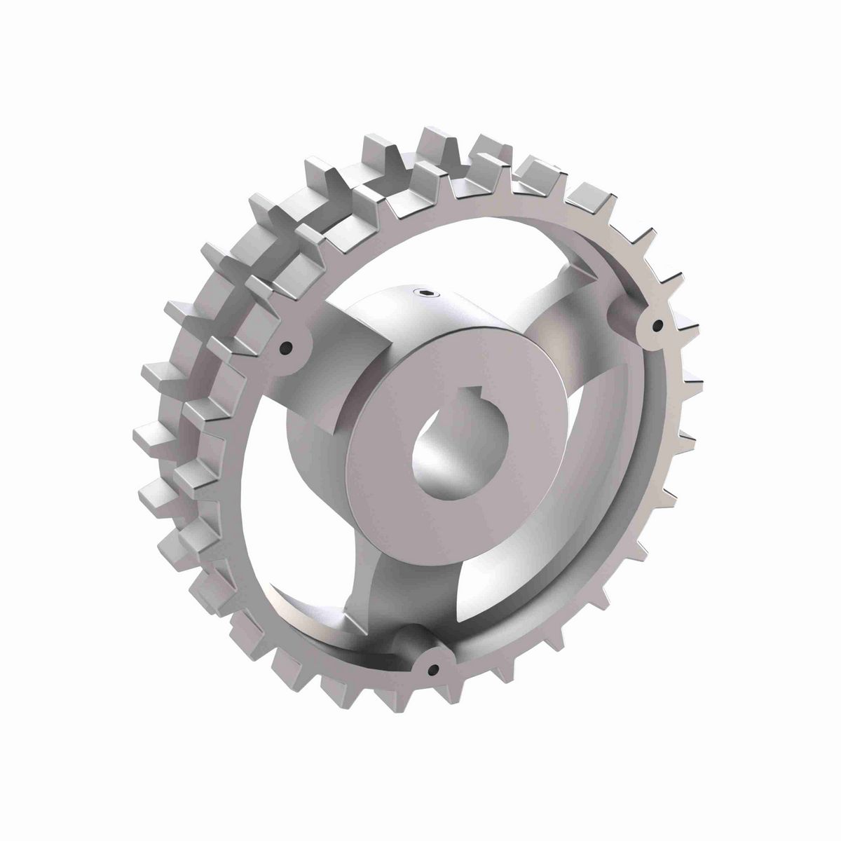 Rexnord 820 Series Solid One Piece Cast Iron Sprocket with 27 Teeth and a 1in Round Shaft-Ready Bore with Keyway & Setscrew - 401-163-5