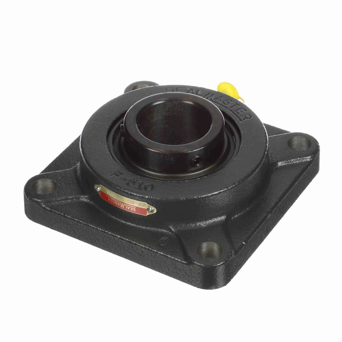 Sealmaster Mounted Cast Iron Four Bolt Flange Ball Bearing - 52100 Bearing Steel, Black Oxided - Setscrew Lock - MSF-31C