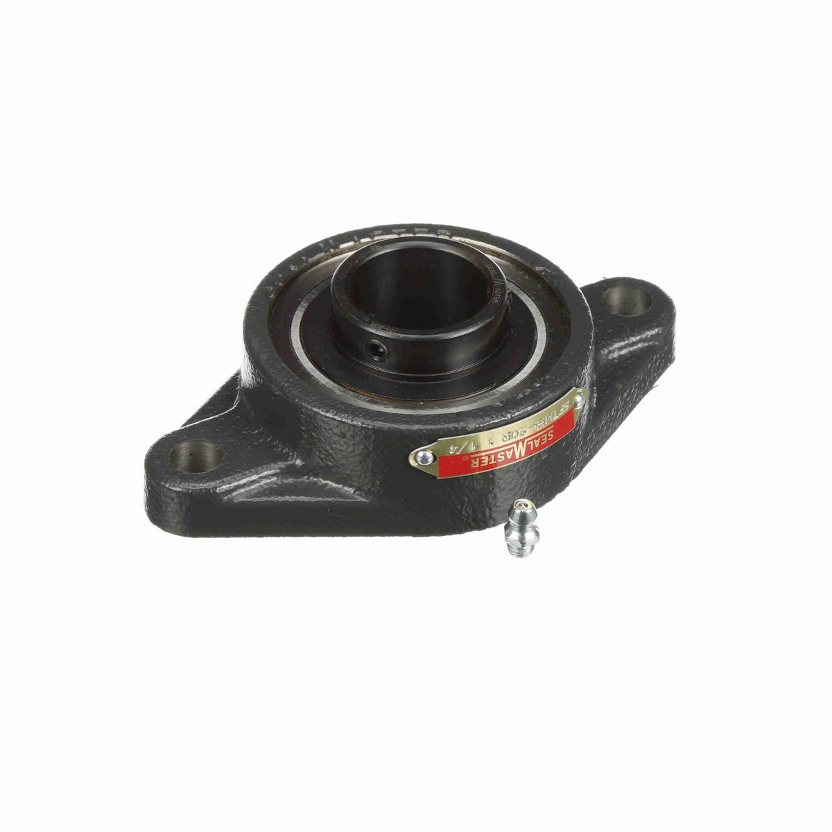 Sealmaster Mounted Cast Iron Two Bolt Flange Ball Bearing - 52100 Bearing Steel, Black Oxided - Setscrew Lock - SFTMH-20R