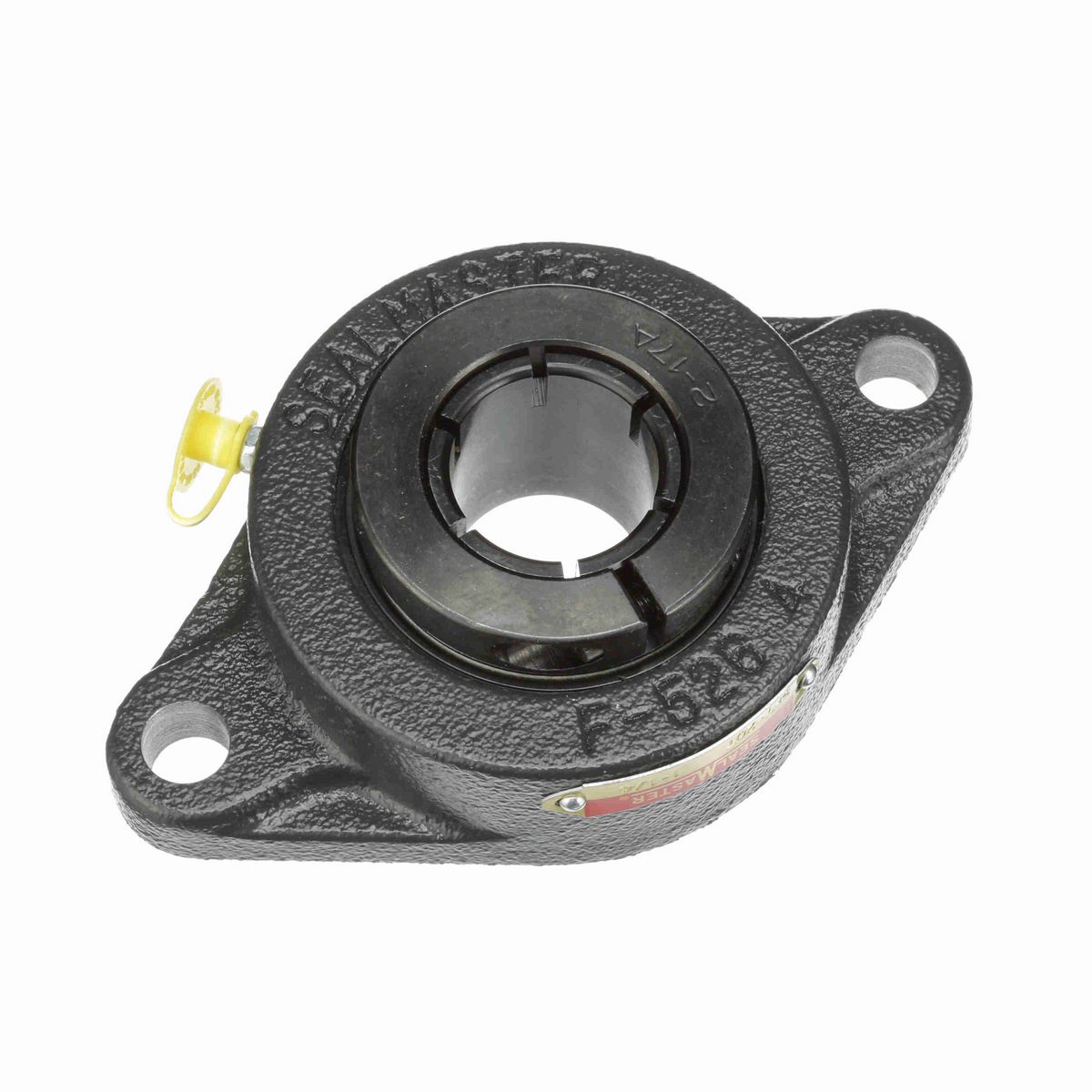 Sealmaster Mounted Cast Iron Two Bolt Flange Ball Bearing - 52100 Bearing Steel, Black Oxided - Concentric Lock - SFT-20T