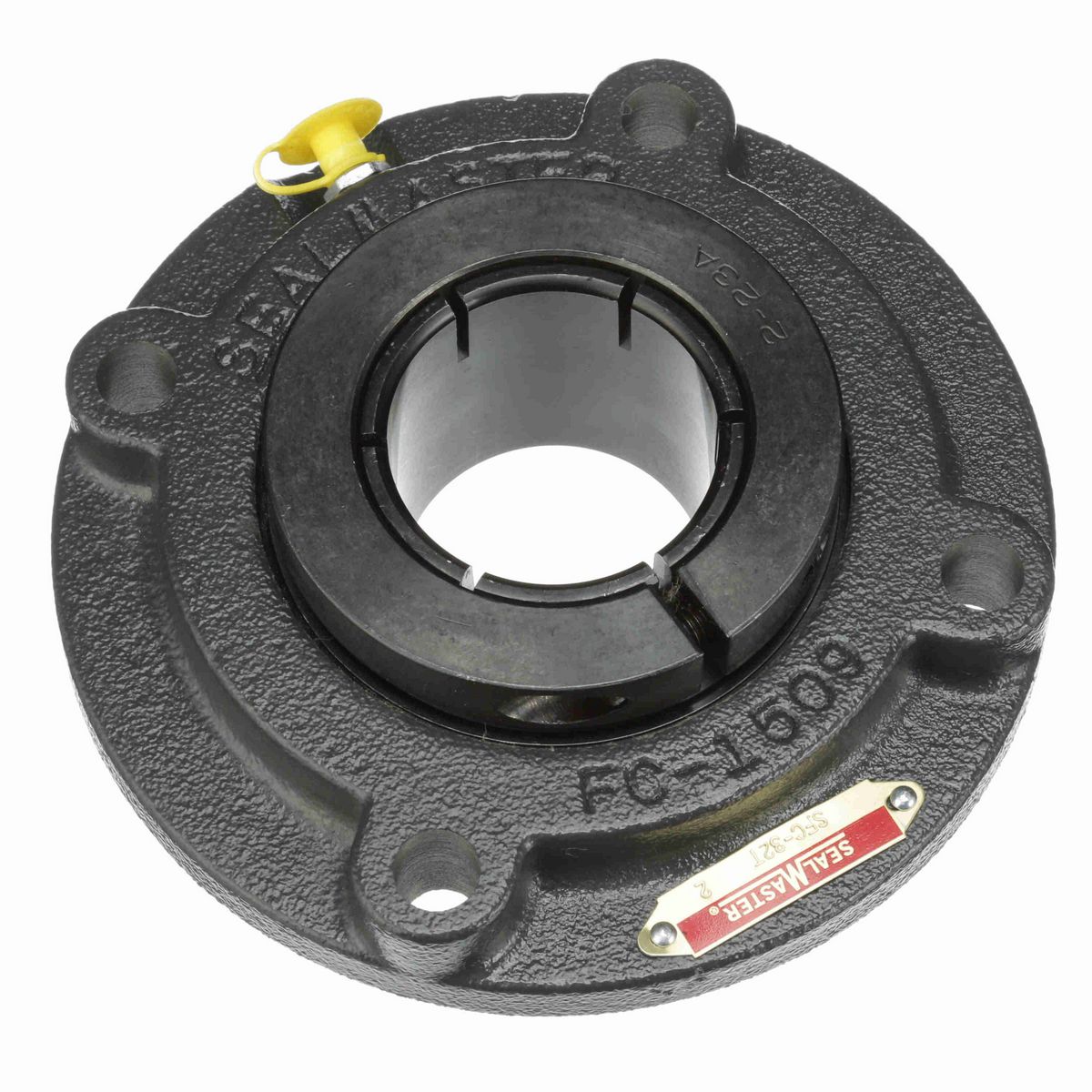 Sealmaster Mounted Cast Iron Flange Cartridge Ball Bearing - 52100 Bearing Steel, Black Oxided - Concentric Lock - SFC-32T
