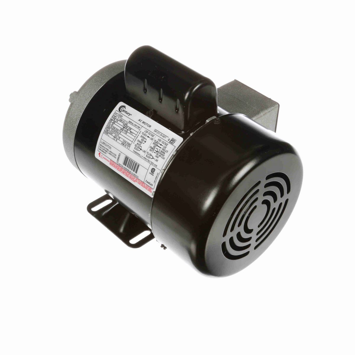 Century General Purpose Farm Duty Motor, 3/4 HP, 1 Ph, 60 Hz, 208-230/115 V, 1800 RPM, K56 Frame, TEFC - C520