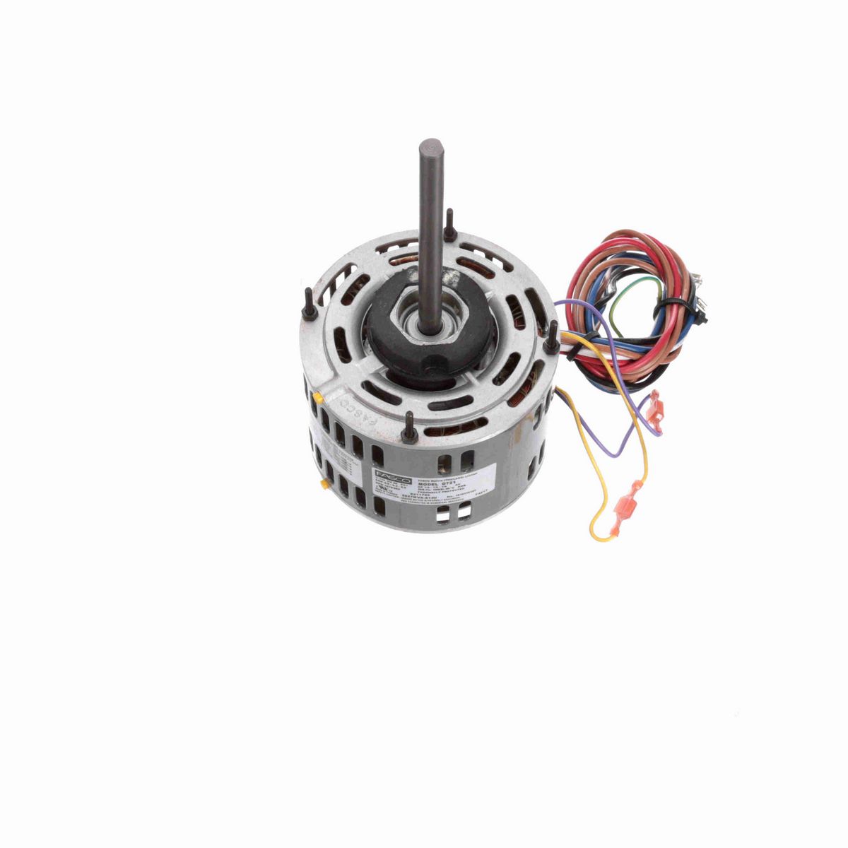 FASCO Fan and Blower Motor, 1/4-1/5-1/6 HP, 1 Ph, 60 Hz, 115 V, 1075 RPM, 3 Speed, 48 Frame, OAO - D721