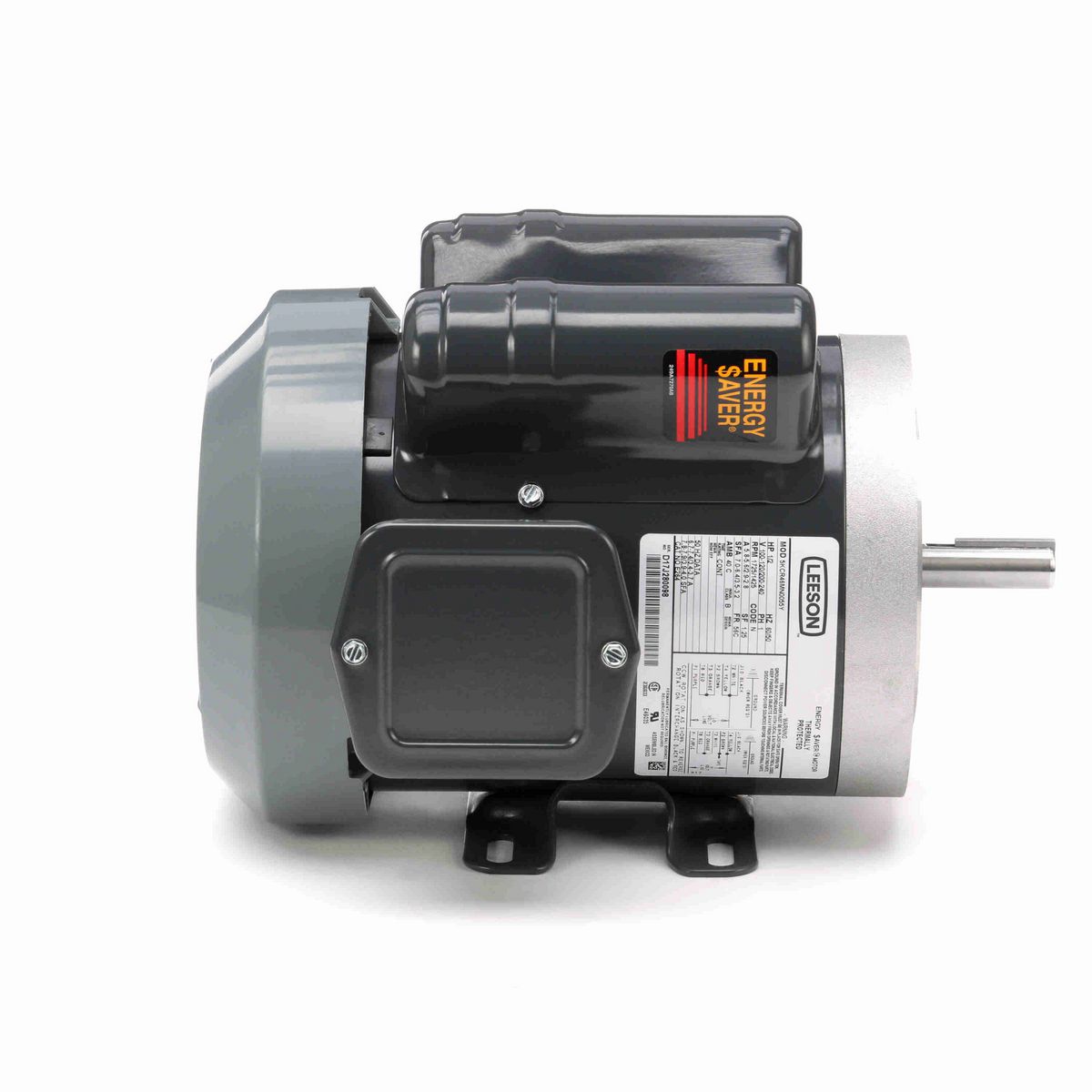 LEESON General Purpose Motor, 0.50 HP, 1 Ph, 60 Hz, 100-120/200-240 V, 1800 RPM, 56C Frame, TEFC - E264