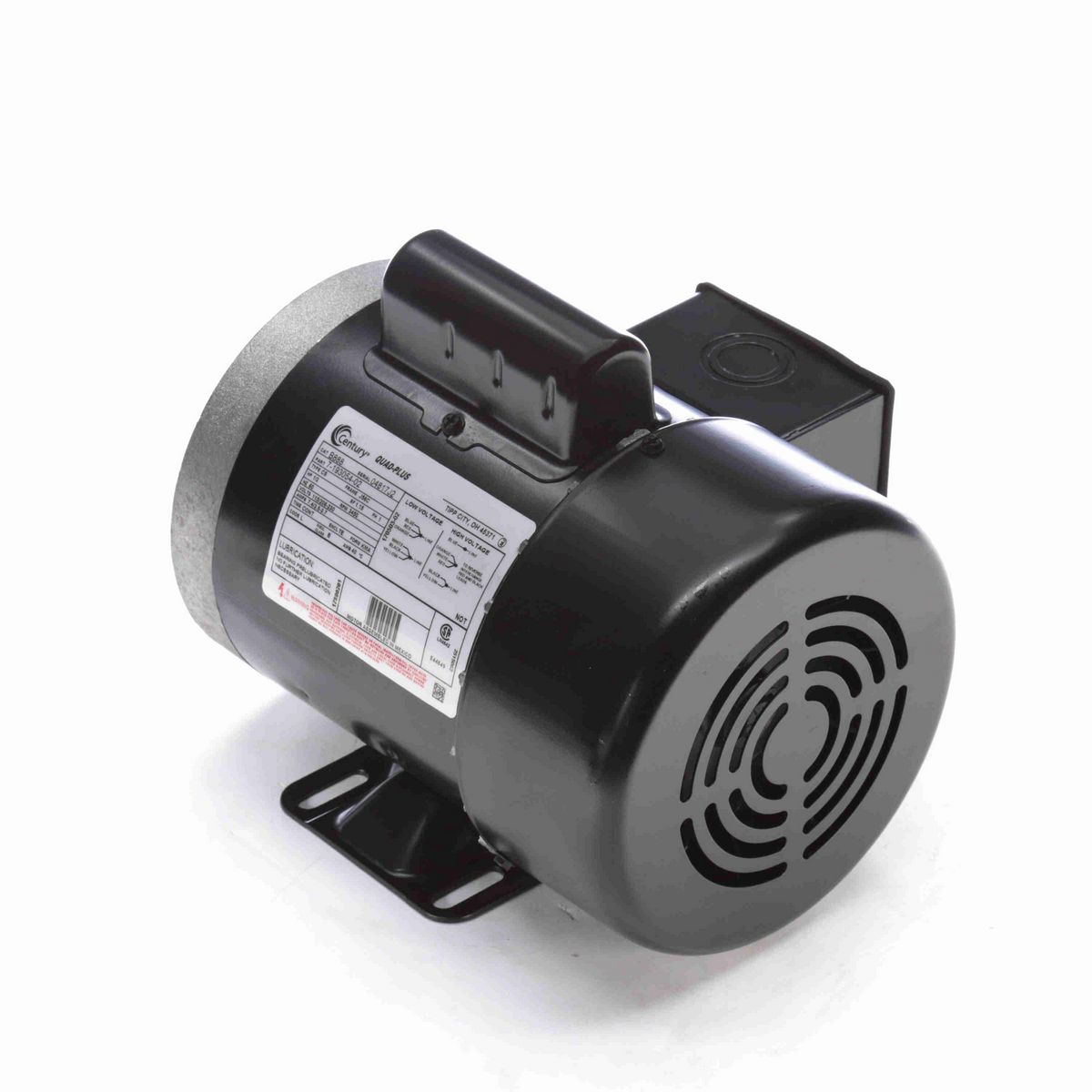 Century General Purpose Motor, 1/2 HP, 1 Ph, 60 Hz, 115/208-230 V, 3600 RPM, J56C Frame, TEFC - B888