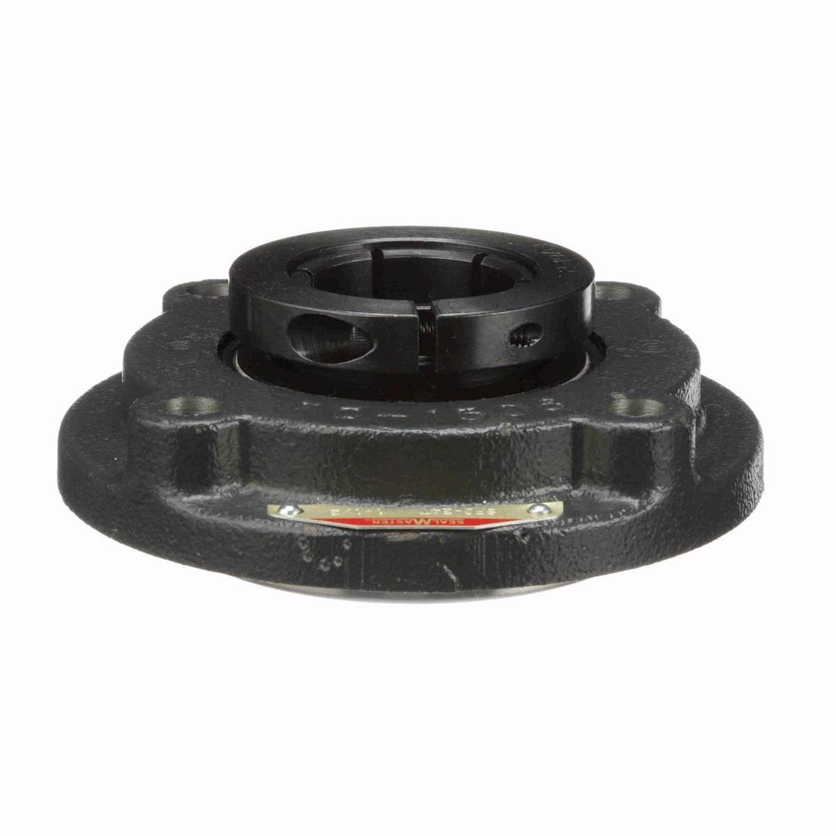Sealmaster Mounted Cast Iron Flange Cartridge Ball Bearing - 52100 Bearing Steel, Black Oxided - Concentric Lock - SFC-24T