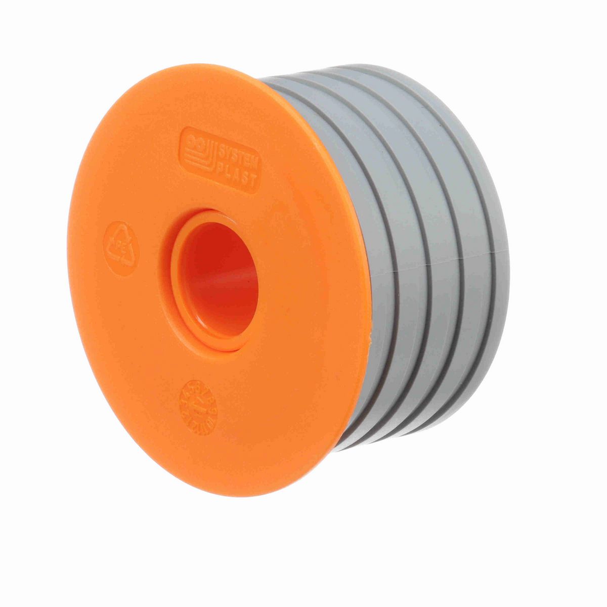 System Plast Return Roller with Rubber; OD: 67-mm, Shaft Dia: -mm, Length: 43-mm, Color: Orange - RF15B-75-60
