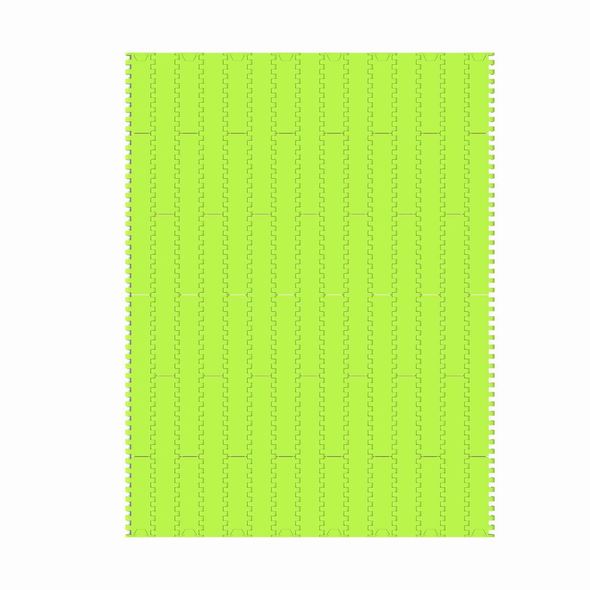 Rexnord 1000FT Straight Running Solid Top, Material: Bright Lime-Green Dry PET Low Friction, Width: 425mm, Pitch: 1in - 873.84.14