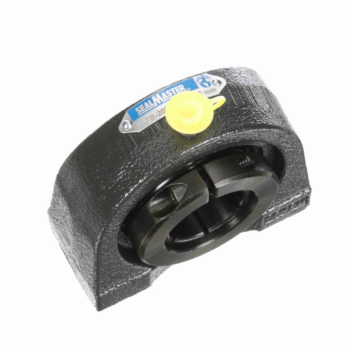 Sealmaster Mounted Cast Iron Tapped Base Pillow Block Ball Bearing - 52100 Bearing Steel, Black Oxided - Concentric Lock - TB-207TMC