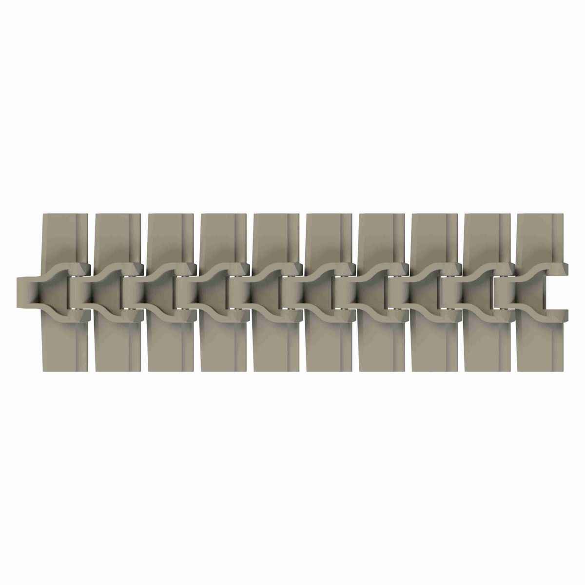 Rexnord 880B Side-flexing Solid Top, Material: Extreme Chemical Resistant (Grey), Width: 4.5in, Pitch: 1.5in - 81432162