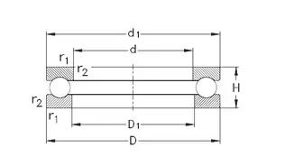 Упорный шариковый подшипник HGF 51107