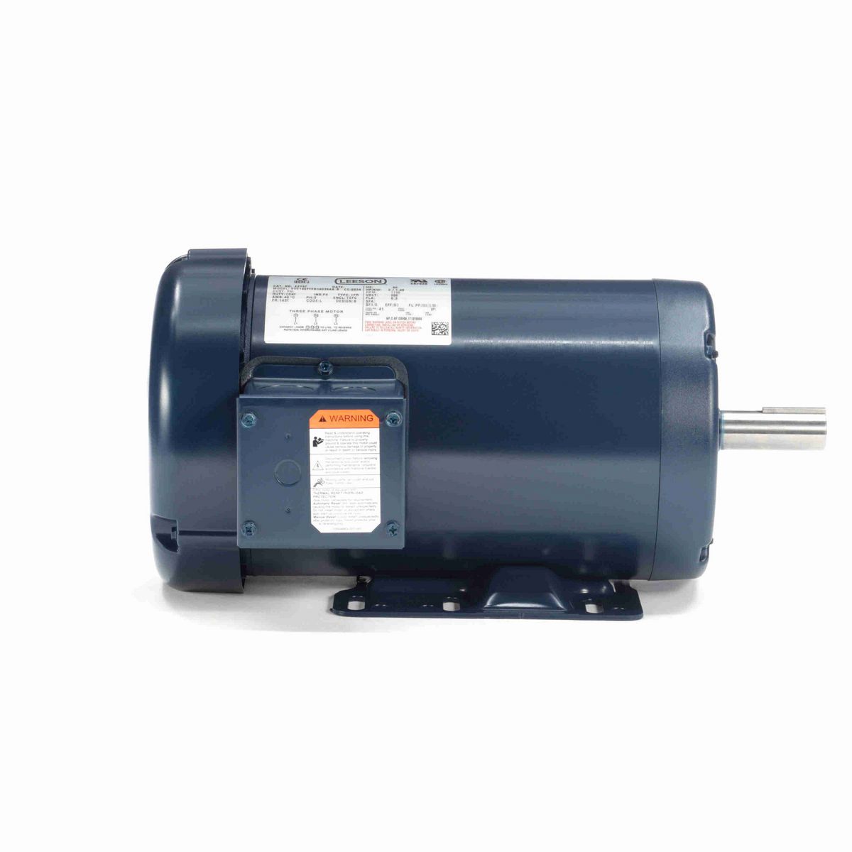 LEESON General Purpose Motor, 2 HP, 3 Ph, 60 Hz, 200 V, 1800 RPM, 145T Frame, TEFC - E2157