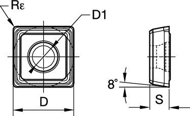 Drilling insert for Steel and Cast Iron Kennametal Drill Fix PRO - Carbide Insert - Outboard - PK Geometry [7034329]