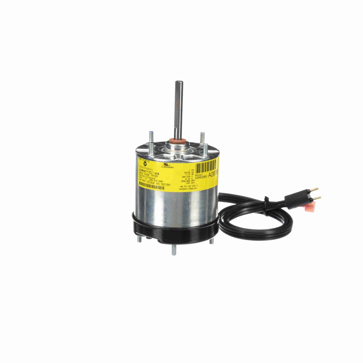 Morrill Motors ARKTIC® 59 Refrigeration Motor, 1/15 HP, 1 Ph, 60/50 Hz, 208-230 V, 1550/800 RPM, 2 Speed, 3.45 Frame, TEAO - 5210A