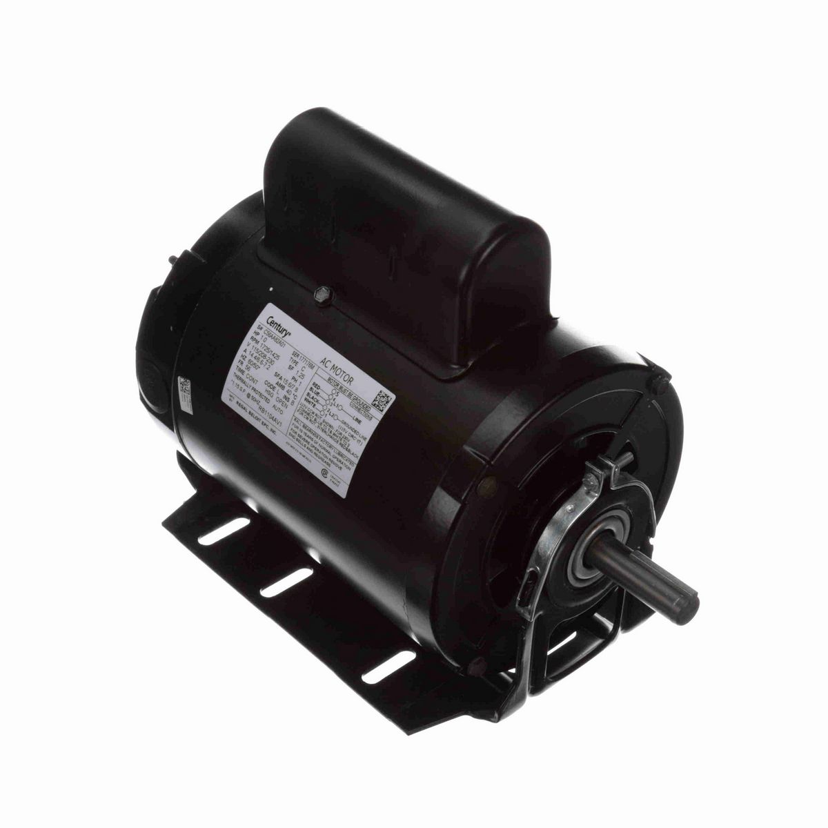 Century Fan and Blower Motor, 1.0 HP, 1 Ph, 60/50* Hz, 115/208-230 V, 1800 RPM, 56 Frame, OPEN - RB1104AV1