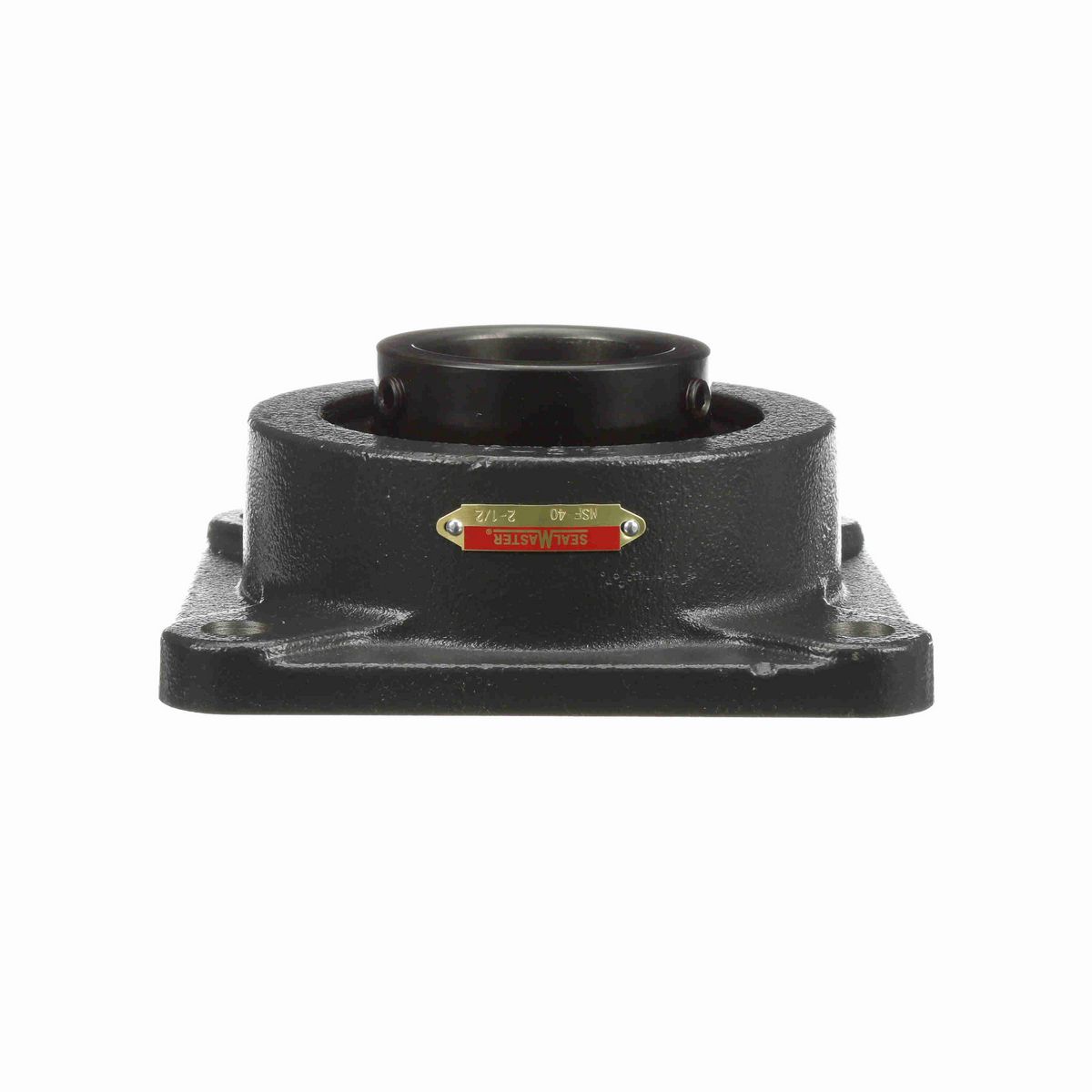 Sealmaster Mounted Cast Iron Four Bolt Flange Ball Bearing - 52100 Bearing Steel, Black Oxided - Setscrew Lock - MSF-40