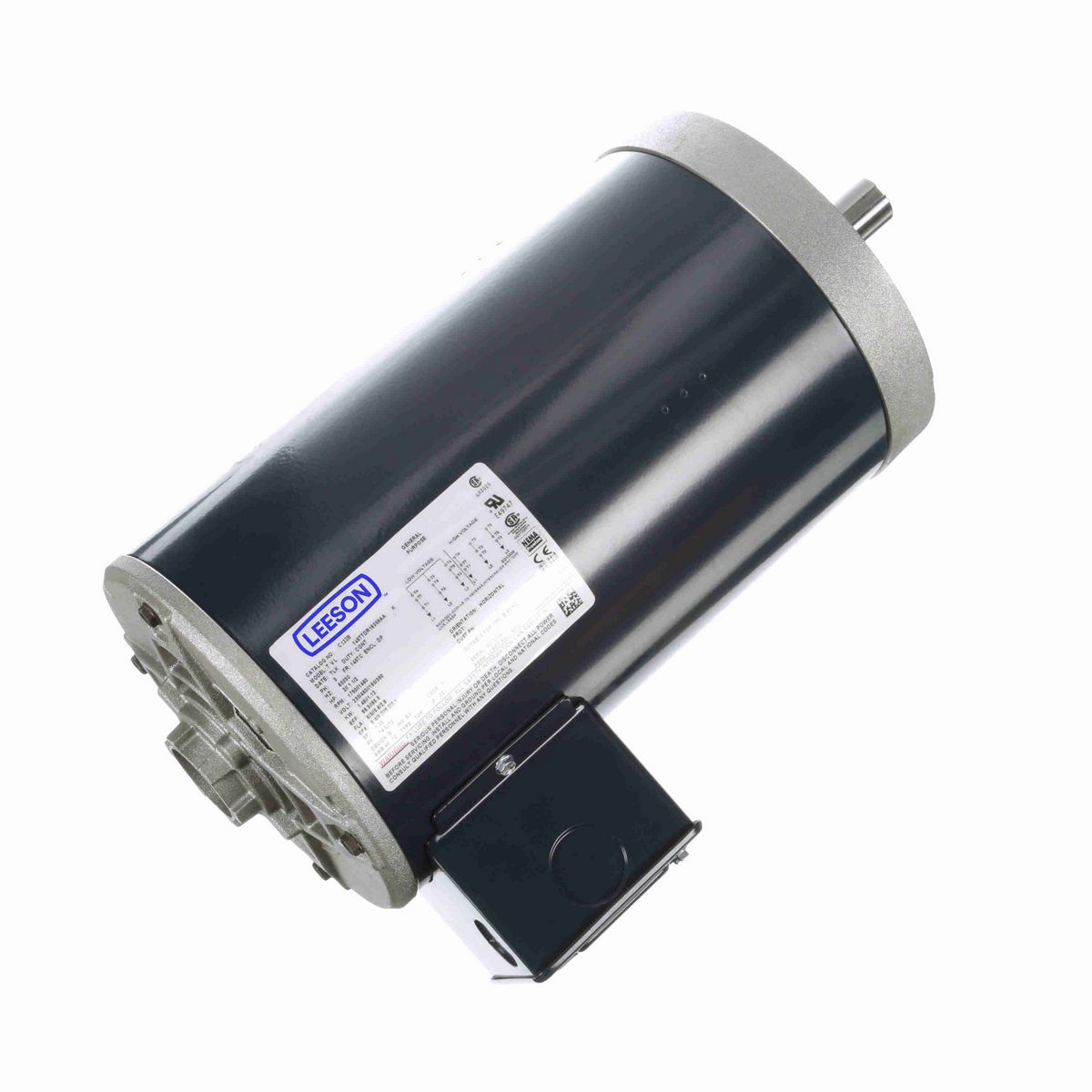 LEESON General Purpose Motor, 2 & 1.50 HP, 3 Ph, 60 & 50 Hz, 230/460 & 190/380 V, 1800 & 1500 RPM, 145TC Frame, DP - C122B
