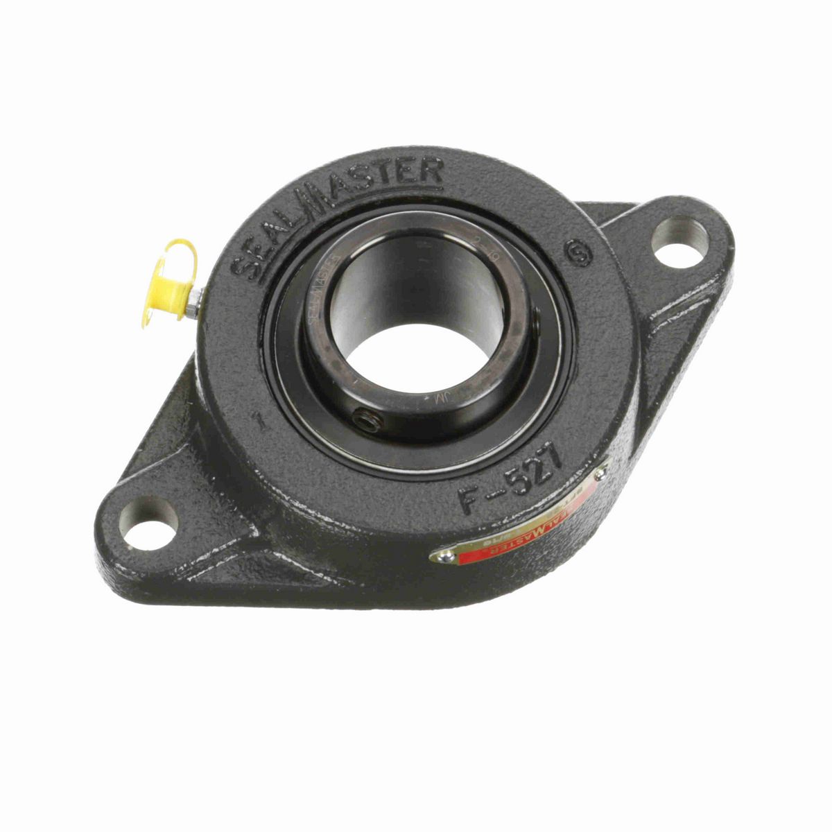 Sealmaster Mounted Cast Iron Two Bolt Flange Ball Bearing - 52100 Bearing Steel, Black Oxided - Setscrew Lock - SFT-25